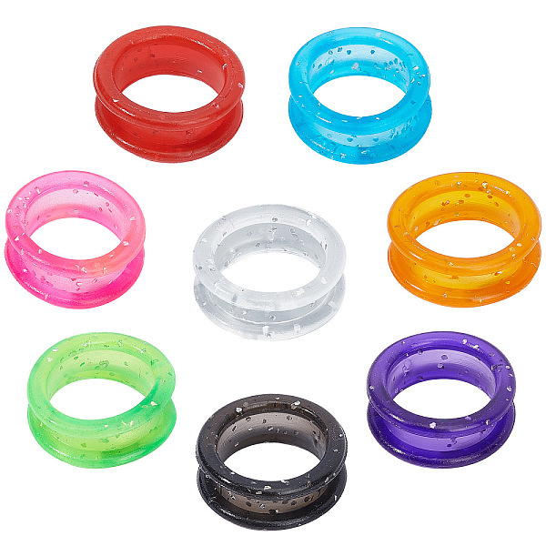 

PandaHall GORGECRAFT 16pcs 8 Colors 26mm Diameter Glittered Soft Silicone Finger Rings Grips Inserts Grooming Shear Thumb Inserts Finger..., Multicolor