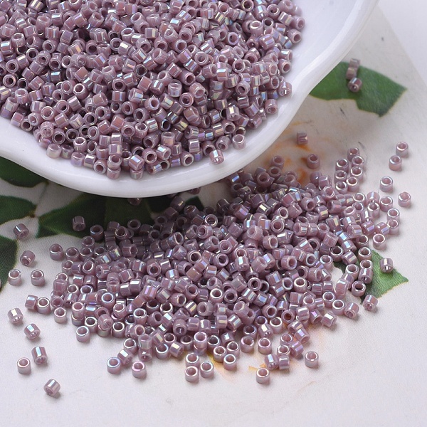 

PandaHall MIYUKI Delica Beads Small, Cylinder, Japanese Seed Beads, 15/0, (DBS0158) Opaque Mauve AB, 1.1x1.3mm, Hole: 0.7mm, about..., Purple