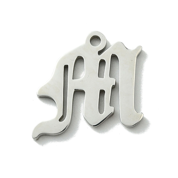 

PandaHall 201 Stainless Steel Pendants, Stainless Steel Color, Old Initial Letters Charms, Letter M, 18.5x20x1.6mm, Hole: 1.8mm 201...