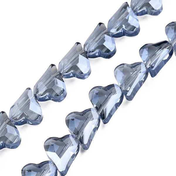 

PandaHall Electroplate Transparent Glass Beads Strands, Faceted, Heart, Light Steel Blue, 12x10x5mm, Hole: 1mm, about 60Pcs/strand, 24.41...