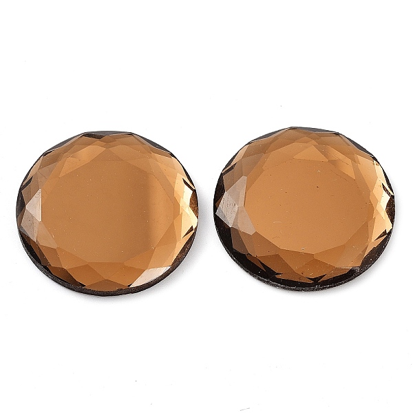 

PandaHall Glass Cabochons, Flat Back & Back Plated, Faceted, Half Round, Camel, 30x4.5mm Glass Half Round Brown