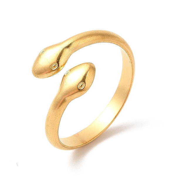

PandaHall Ion Plating(IP) 304 Stainless Steel Cuff Rings, Snake Open Finger Rings for Women Men, Real 18K Gold Plated, 3~11.5mm, Inner...