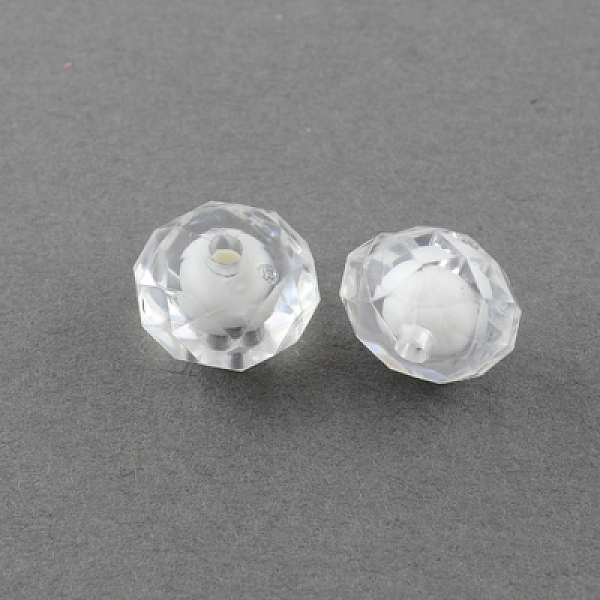

PandaHall Transparent Acrylic Beads, Bead in Bead, Faceted, Rondelle, Clear, 8x6mm, Hole: 2mm, about 2700pcs/500g Acrylic Rondelle Clear