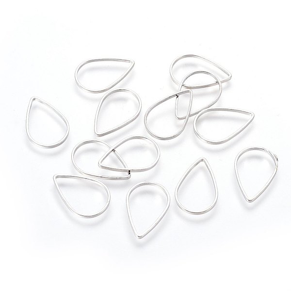 

PandaHall Brass Links, teardrop, Plated in platinum color, Nickel Free, about 11mm wide, 16mm long, 1mm thick Brass Teardrop