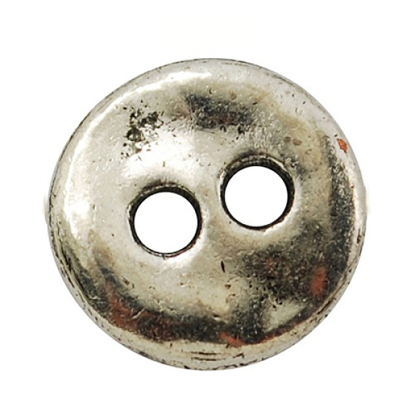 Свинец старинное серебро тибетский стиль Плоские кнопки круглые