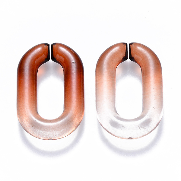 

PandaHall Two Tone Transparent Acrylic Linking Rings, Quick Link Connectors, for Cable Chains Making, Oval, Camel, 31x19.5x5.5mm, Inner..., Brown