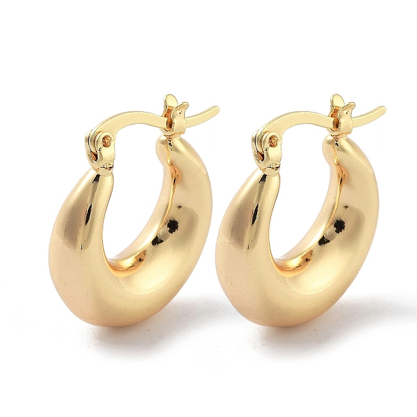 

PandaHall Brass Plain Hoop Earrings, Real 18K Gold Plated, 22x6.5mm Brass