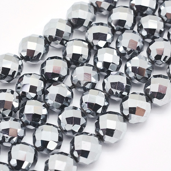 

PandaHall Terahertz Stone Beads Strands, Round, Faceted, 8mm, Hole: 1mm, about 50~51pcs/strand, 15.3 inch(39cm) Terahertz Stone Round