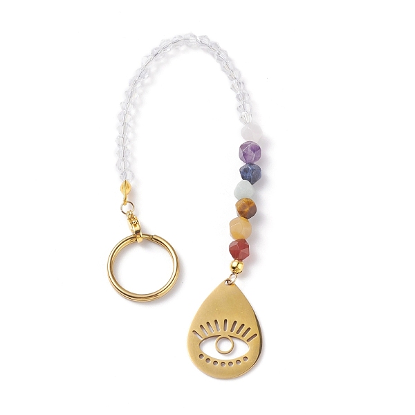 

PandaHall 201 & 304 Stainless Steel Chakra Theme Teardrop & Eye Pendant Decorates, with Natural Gemstone, Glass Beads and Brass & Iron...