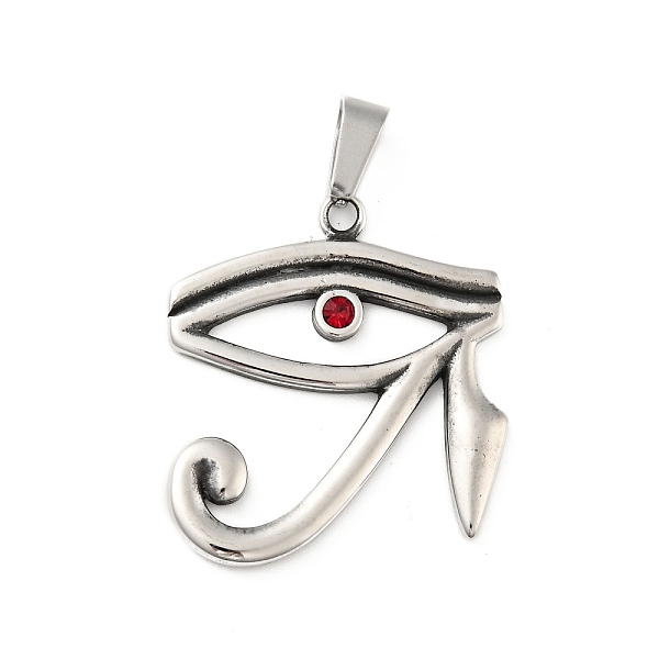 

PandaHall 304 Stainless Steel Rhinestone Pendants, Manual Polishing, Eye of Ra/Re, Antique Silver, 39x34x2mm 304 Stainless Steel Eye