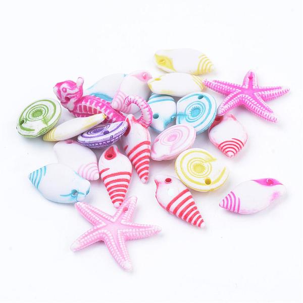 

PandaHall Craft Style Acrylic Pendants, Ocean Theme, Mixed Shapes, Mixed Color, 13~28x9.5~23x4~5mm, Hole: 1mm, about 1203pcs/500g Acrylic..., Multicolor