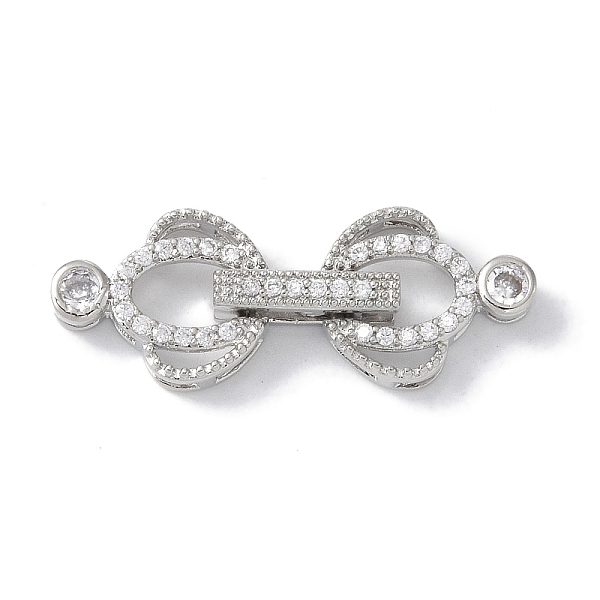 

PandaHall Rack Plating Brass Micro Pave Clear Cubic Zirconia Fold Over Clasps, Cadmium Free & Lead Free, Long-Lasting Plated, Platinum, 27mm...