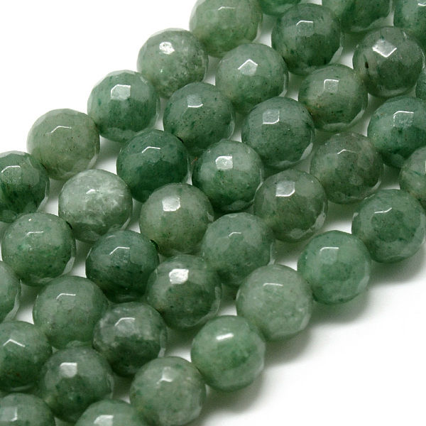 

PandaHall Natural Green Aventurine Beads Strands, Faceted, Round, 8~8.5mm, Hole: 1mm, about 47pcs/strand, 15.5 inch Green Aventurine Round