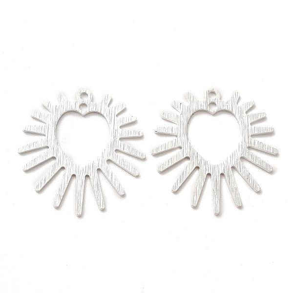 

PandaHall Brass Pendants, Cadmium Free & Lead Free, Heart Charm, 925 Sterling Silver Plated, 24x23x0.7mm, Hole: 1.5mm Brass Heart