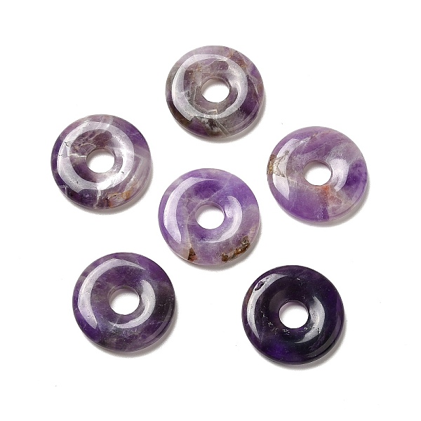 

PandaHall Natural Amethyst Pendants, Donut/Pi Disc Charm, 29.5x5.5mm, Hole: 8.3mm Amethyst Donut