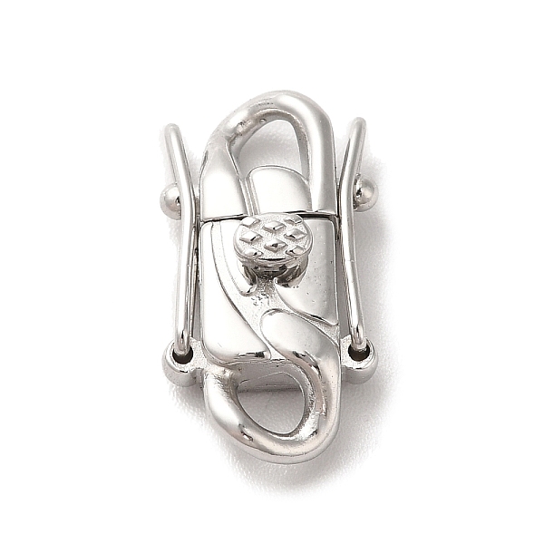 

PandaHall 316 Surgical Stainless Steel Twister Clasps, Stainless Steel Color, 18x10x6mm, Hole: 3x2.5mm 316 Surgical Stainless Steel