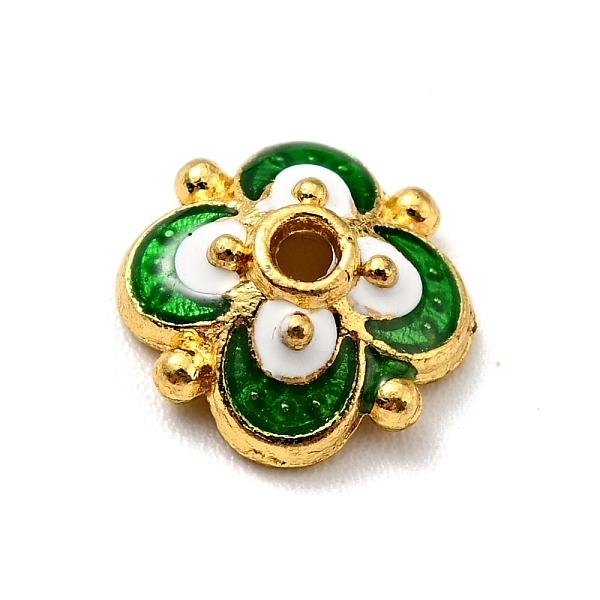 

PandaHall 4-Petal Alloy Enamel Bead Caps, Cadmium Free & Lead Free, Golden, Flower, Mixed Color, 9.5x9.5x3.5mm, Hole: 1.5mm Alloy+Enamel..., Multicolor