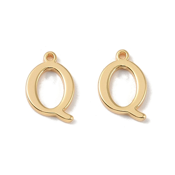 

PandaHall Brass Pendants, Real 18K Gold Plated, Letter Q, 11x7x1.3mm, Hole: 0.8mm Brass Letter Q