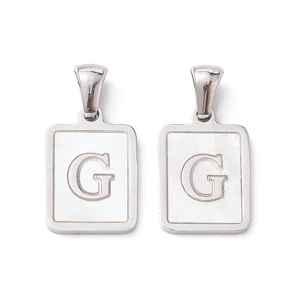 

PandaHall 304 Stainless Steel Pave Shell Pendants, Rectangle Charm, Stainless Steel Color, Letter G, 17.5x12x1.5mm, Hole: 3x5mm Stainless...