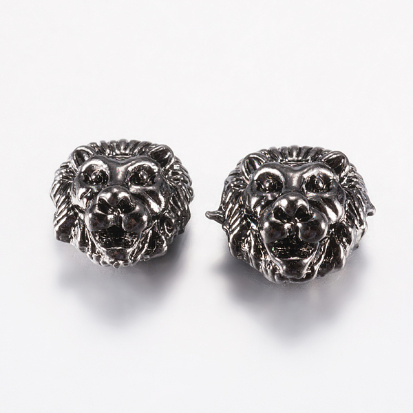 

PandaHall Tibetan Style Alloy Beads, Lion Head, Gunmetal, 13x12x8mm, Hole: 2mm Alloy Lion