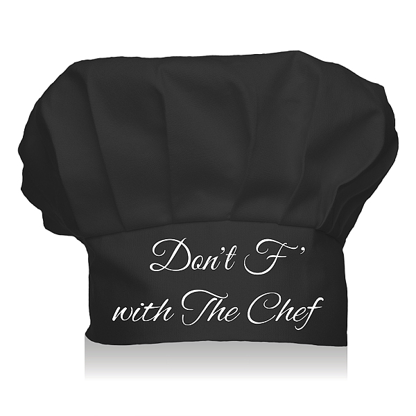 

PandaHall Custom Cotton Chef Hat, Black Hat with White Word, Word, 300x230mm Cotton Word