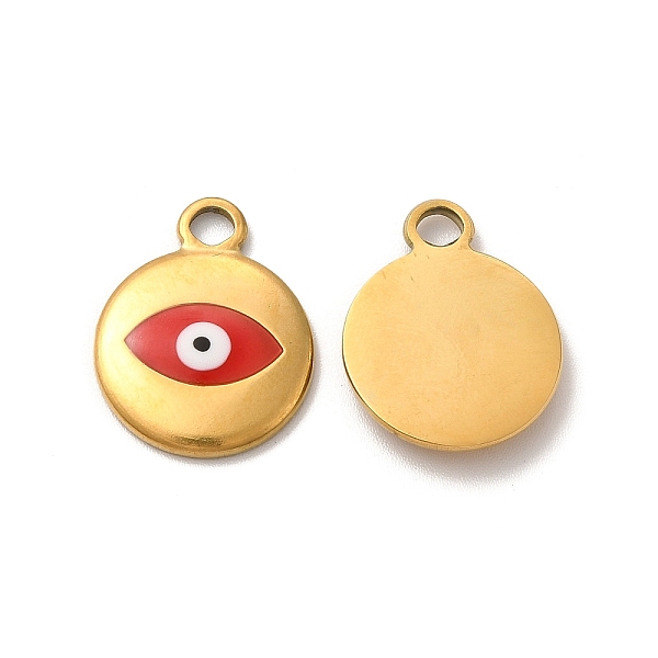 

PandaHall 201 Stainless Steel Pendants, with Enamel, Evil Eye, Real 18K Gold Plated, 19x15x3mm, Hole: 3mm Stainless Steel+Enamel Evil Eye..., Red