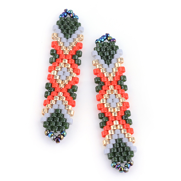 

PandaHall MIYUKI & TOHO Japanese Seed Beads, Handmade Links, Loom Pattern, Red, 41~41.5x9x2mm, Hole: 1mm Glass Others Red