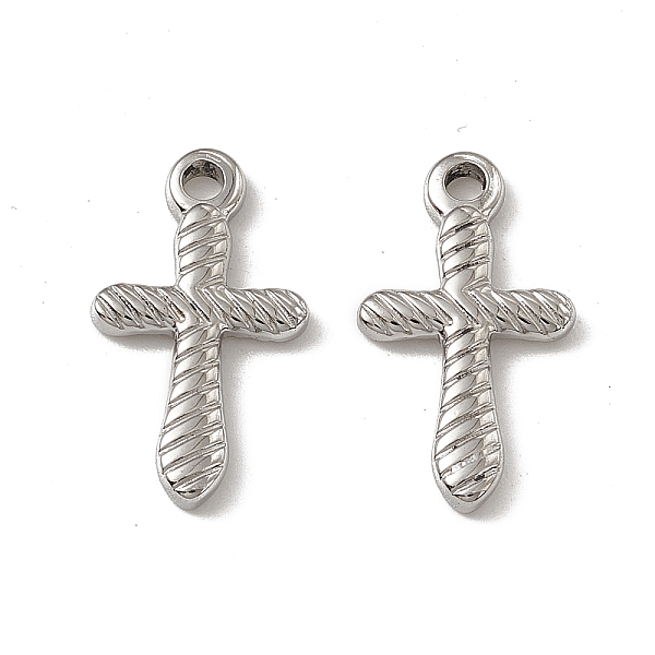 

PandaHall 201 Stainless Steel Pendants, Cross Charm, Stainless Steel Color, 20x11x2mm, Hole: 2mm 201 Stainless Steel Cross