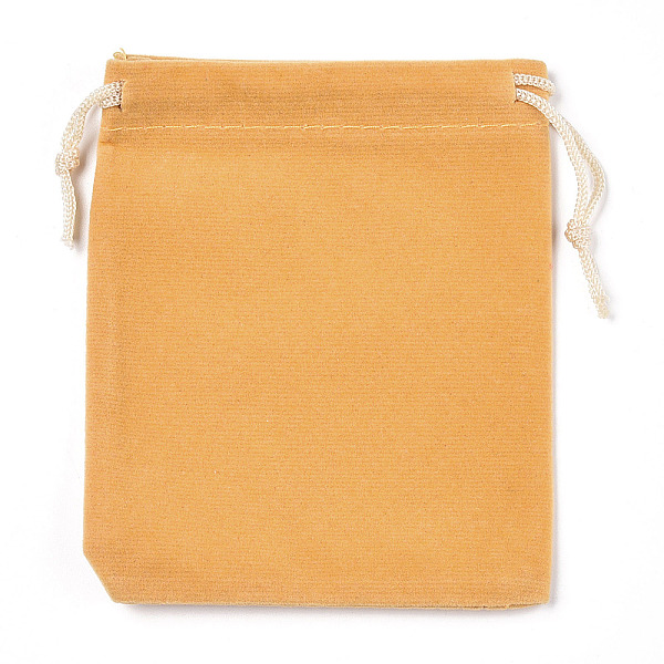 

PandaHall Rectangle Velvet Pouches, Gift Bags, Goldenrod, 12x10cm Velvet Gold