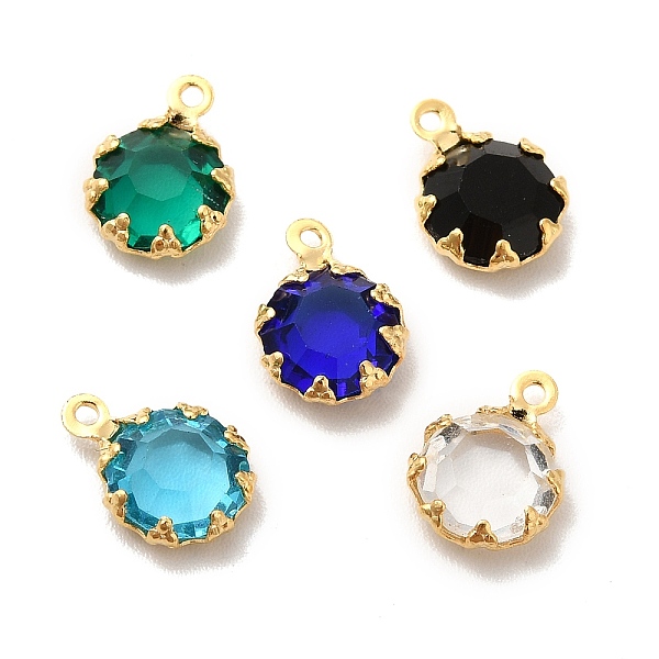 

PandaHall Eco-Friendly Glass Charms, with Brass Findings, Long-Lasting Plated, Cadmium Free & Lead Free, Flat Round, Real 24K Gold Plated..., Multicolor