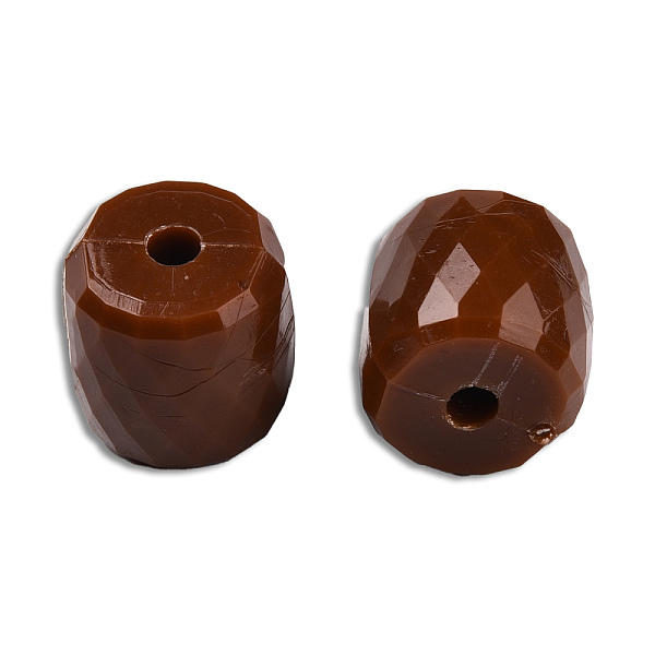 

PandaHall Opaque Acrylic Beads, Faceted, Barrel, Saddle Brown, 13x13mm, Hole: 2.7~2.8mm, about 290pcs/500g Acrylic Barrel