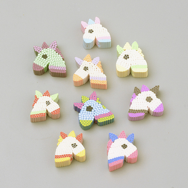 

PandaHall Handmade Polymer Clay Beads, Horse, Mixed Color, 11~13x11~13x4~5mm, Hole: 1mm Polymer Clay Horse Multicolor