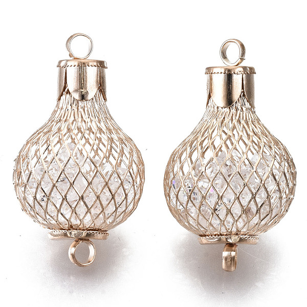 

PandaHall Eco-Friendly Iron Links Connectors, with Crystal Rhinestone inside, Cadmium Free & Nickel Free & Lead Free, Lantern, Light Gold..., Clear