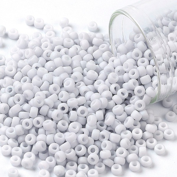 

PandaHall TOHO Round Seed Beads, Japanese Seed Beads, (767) Opaque Pastel Frost Light Gray, 8/0, 3mm, Hole: 1mm, about 1110pcs/50g Glass...