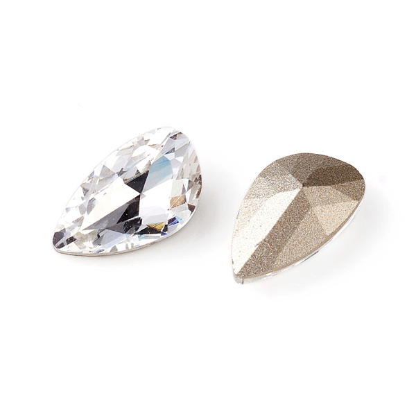 

PandaHall Glass Rhinestone Cabochons, Pointed Back & Back Plated, Faceted, Right Teardrop, Crystal, 7x12x4mm Glass Rhinestone Teardrop Clear