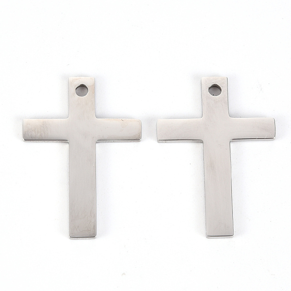 

PandaHall 201 Stainless Steel Pendants, Laser Cut, Cross, Stainless Steel Color, 28x19.5x2mm, Hole: 2mm 201 Stainless Steel Cross