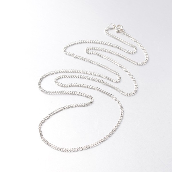 

PandaHall Iron Curb Chain Necklaces, with Brass Spring Ring Clasps, Silver Color Plated, 27.7 inch Iron