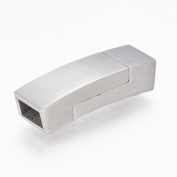 

PandaHall 304 Stainless Steel Magnetic Clasps with Glue-in Ends, Rectangle, Stainless Steel Color, 23.5x7.5x5.5mm, Hole: 3x6mm 304 Stainless...