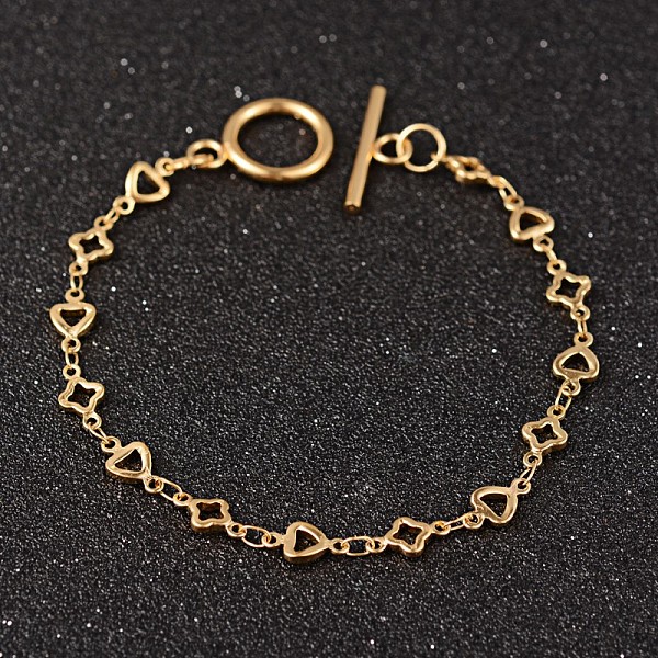 

PandaHall 304 Stainless Steel Bracelets, with OT Clasps, Golden, 7-5/8 inch(195mm), 5.5x1.8mm 304 Stainless Steel