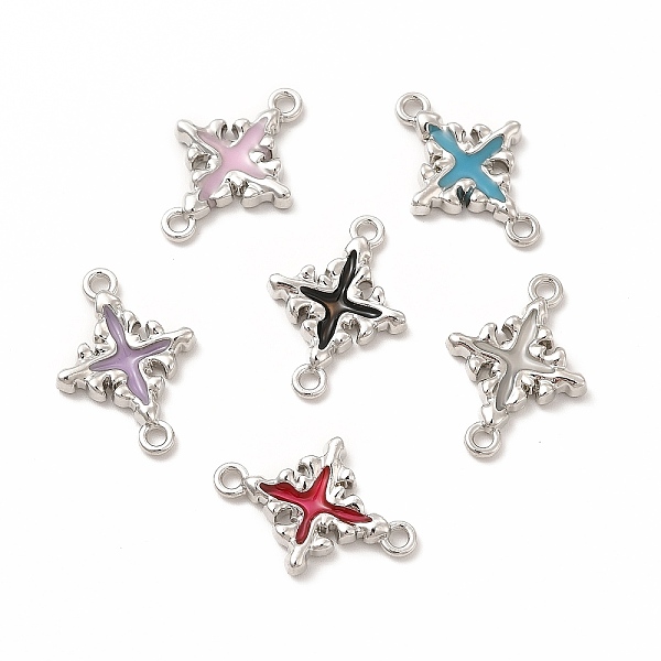 

PandaHall Rack Plating Alloy Enamel Connector Charms, Cadmium Free & Nickel Free & Lead Free, Platinum, Cross Links, Mixed Color..., Multicolor