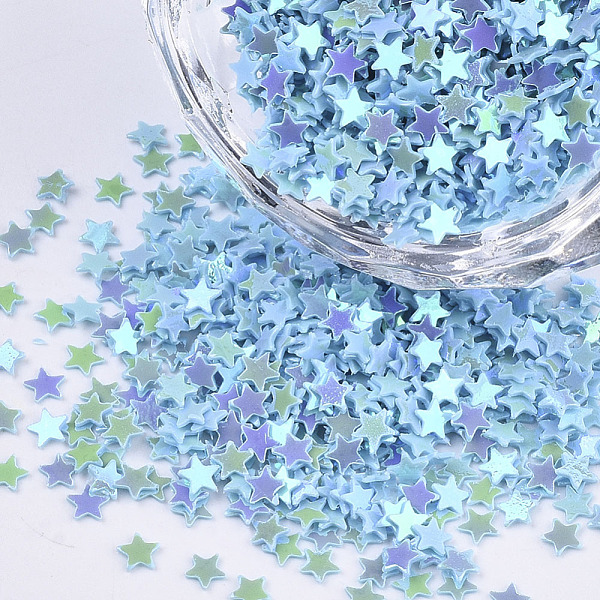 

PandaHall Ornament Accessories, PVC Plastic Paillette/Sequins Beads, AB Color Plated, Star, Light Sky Blue, 2.6x2.7x0.4mm, about...