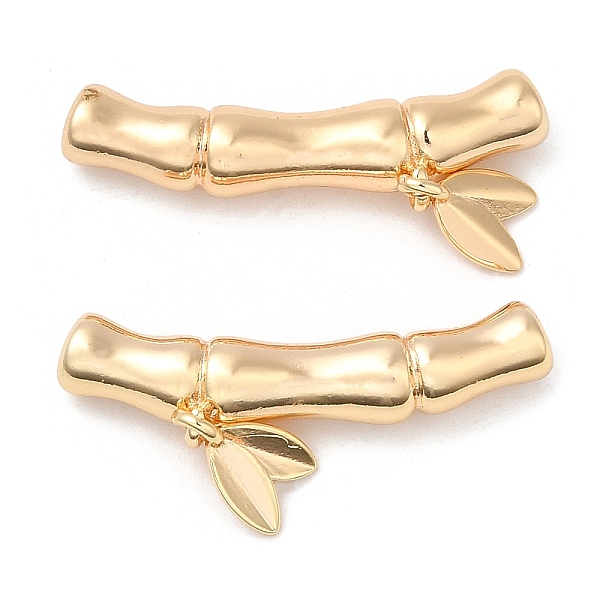 

PandaHall Brass Beads, Nickel Free, Bamboo, Real 18K Gold Plated, 17.5x24.5x5mm, Hole: 1.8mm Brass Bamboo