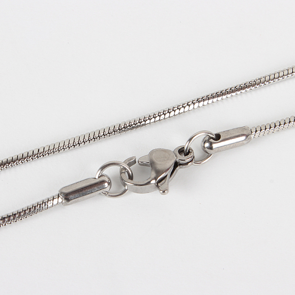 

PandaHall 304 Stainless Steel Snake Chain Necklace Making, with Lobster Claw Clasps, Stainless Steel Color, 17.7 inch(45cm) 304 Stainless...