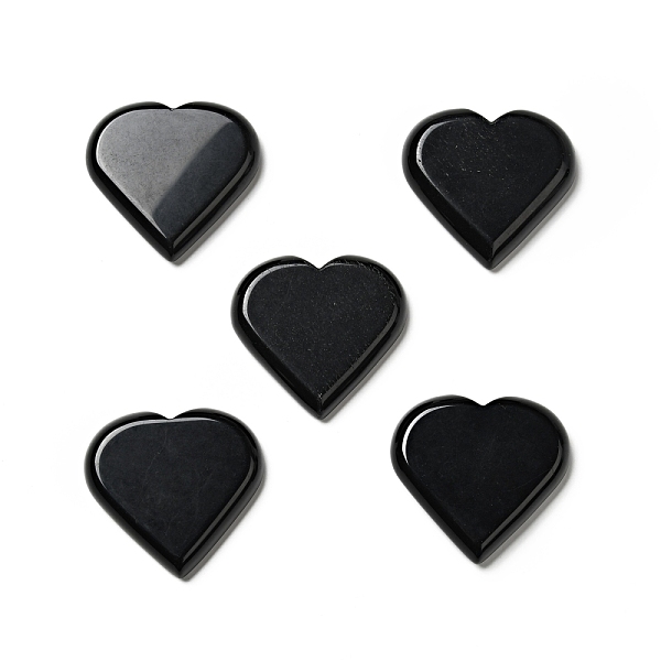 

PandaHall Natural Obsidian Display Decorations, Home Decorations, Heart, 42~43x45~46x8mm Obsidian Heart