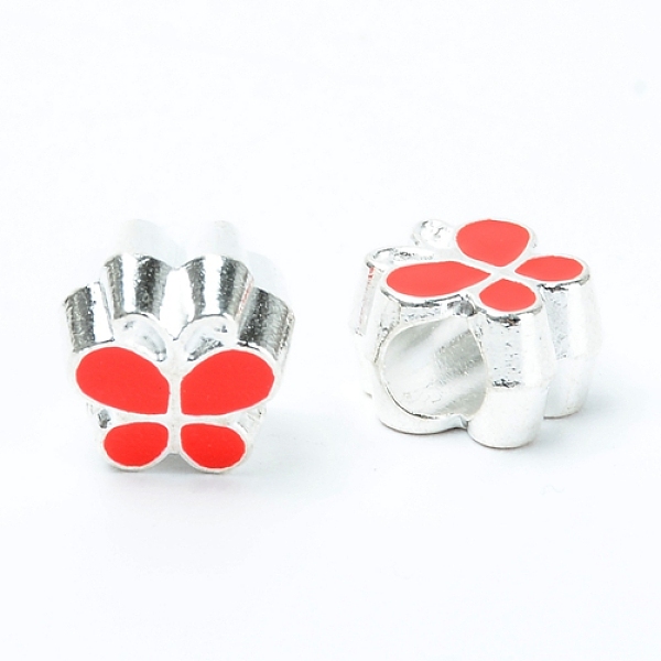 

PandaHall Zinc Alloy European Enamel Beads, Large Hole Beads, Butterfly, Platinum, Orange, 10.5x10.5x7mm, Hole: 4.5mm Brass+Enamel Butterfly...
