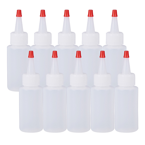 PandaHall BENECREAT 20 Pack 2 Ounce(60ml) Plastic Squeeze Dispensing Bottles with Red Tip Caps - Good For Crafts, Art, Glue, Multi Purpose...
