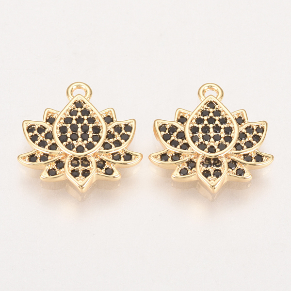 Brass Micro Pave Cubic Zirconia Charms