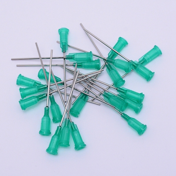 

PandaHall Stainless Steel Dispensing Needles, Plastic Interface, Aquamarine, 55.5x7.5mm, Hole: 4.5mm, Pin: 1.27mm, inner diameter: 0.84mm..., Green