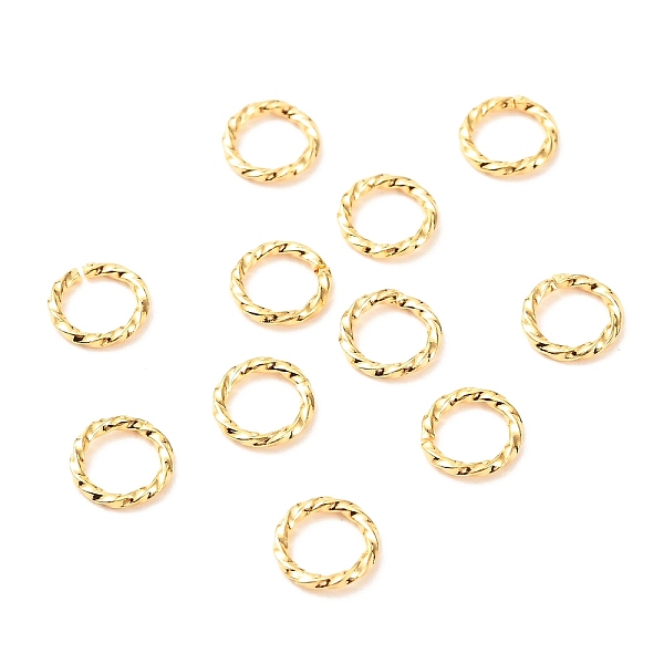 

PandaHall Brass Open Jump Rings, Long-Lasting Plated, Twist Ring, Real 18K Gold Plated, 18 Gauge, 8x1mm, Inner Diameter: 6mm Brass