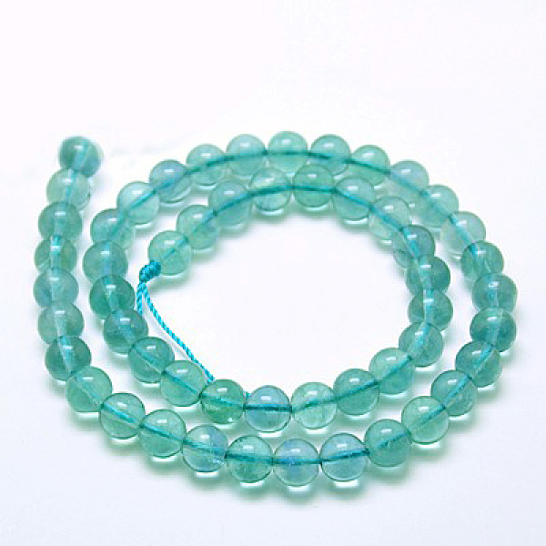 

PandaHall Natural Blue Fluorite Beads Strands, Grade A, Round, 6mm, Hole: 0.8mm, about 57pcs/strand, 15.5 inch Fluorite Round Blue